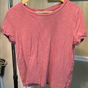 LOFT Pink Fitted Short Sleeve Tee